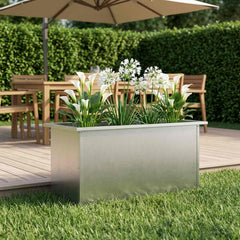 Garden Planter with LED 40 x 80 x 40 cm Steel Stainless steel