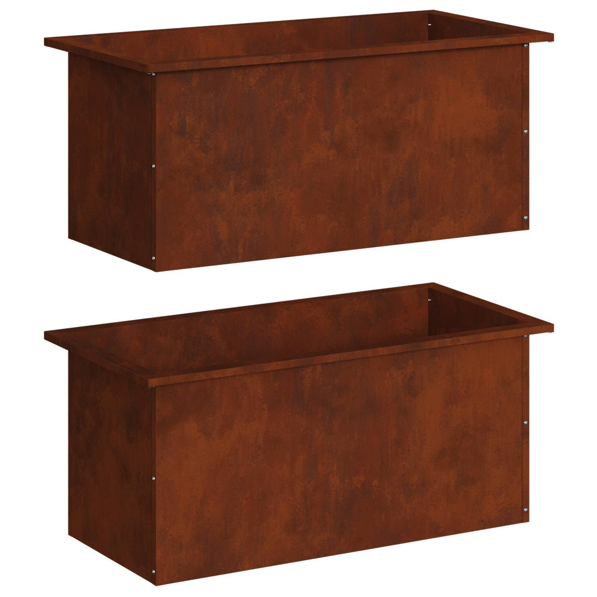 Garden Planter with LED 40 x 80 x 40 cm Steel 2 pcs Weathering steel