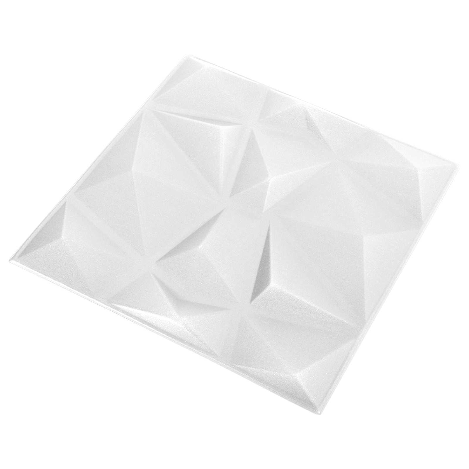vidaXL Wall Panels 48 pcs 50 x 50 cm Diamond White XPS Foam 2