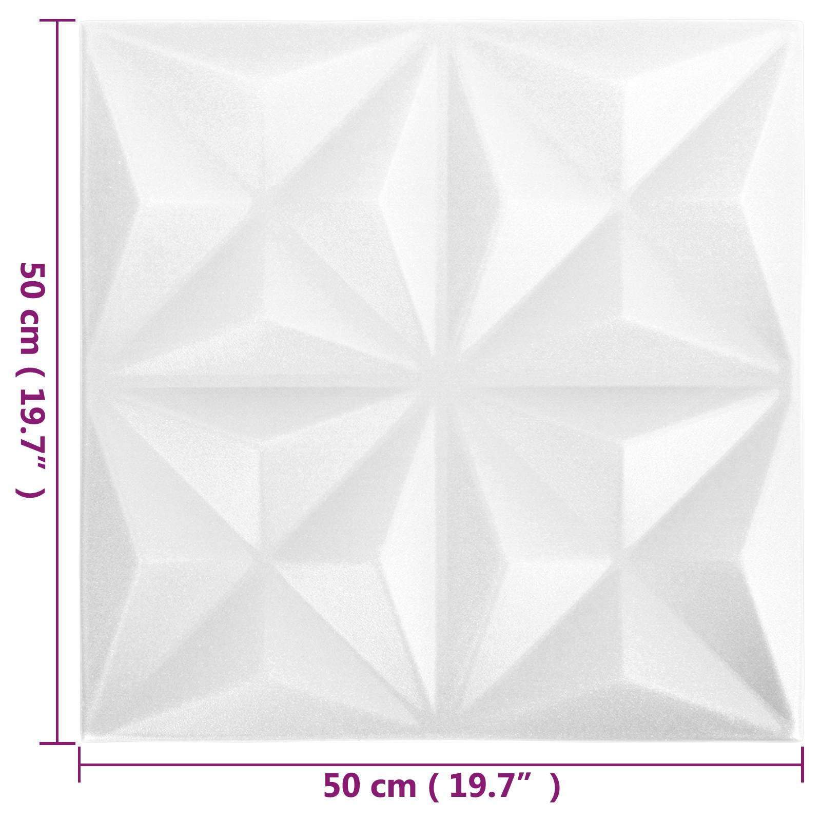 vidaXL Wall Panels 24 pcs 50 x 50 cm Origami White XPS Foam 5