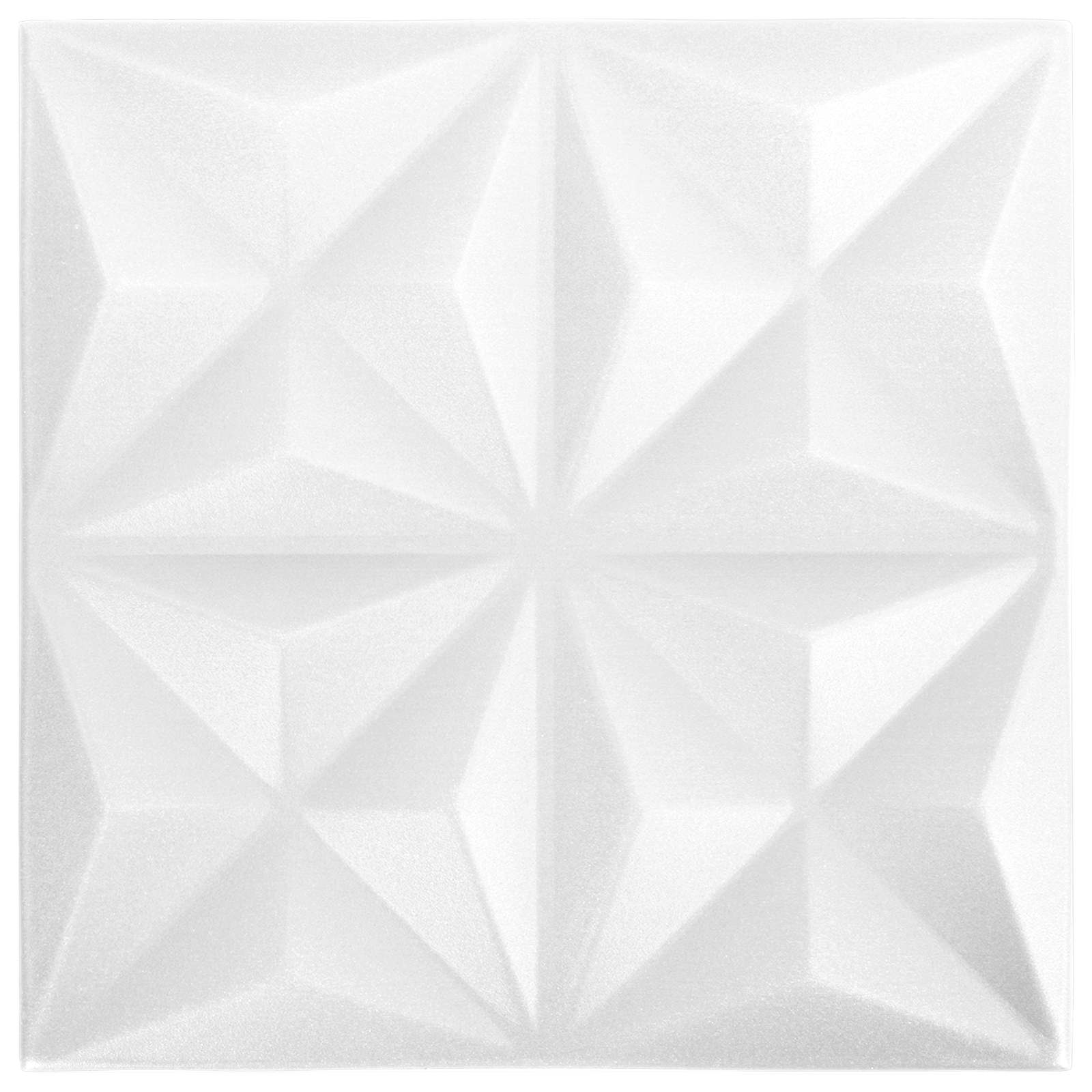 vidaXL Wall Panels 24 pcs 50 x 50 cm Origami White XPS Foam 4