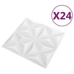 vidaXL Wall Panels 24 pcs 50 x 50 cm Origami White XPS Foam 3