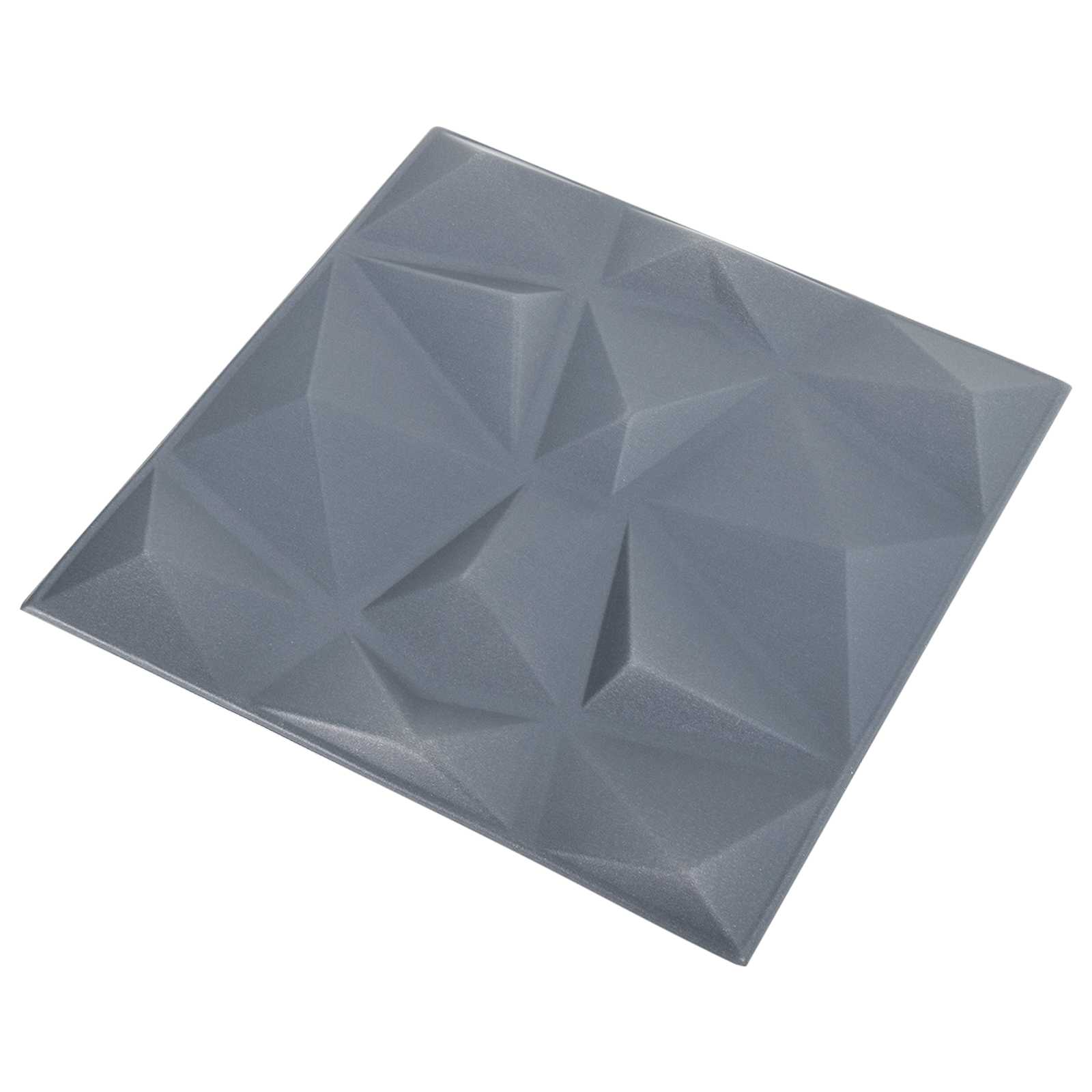 vidaXL Wall Panels 48 pcs 50 x 50 cm Diamond Grey XPS Foam 2