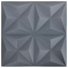 vidaXL Wall Panels 48 pcs 50 x 50 cm Origami Grey XPS Foam 5