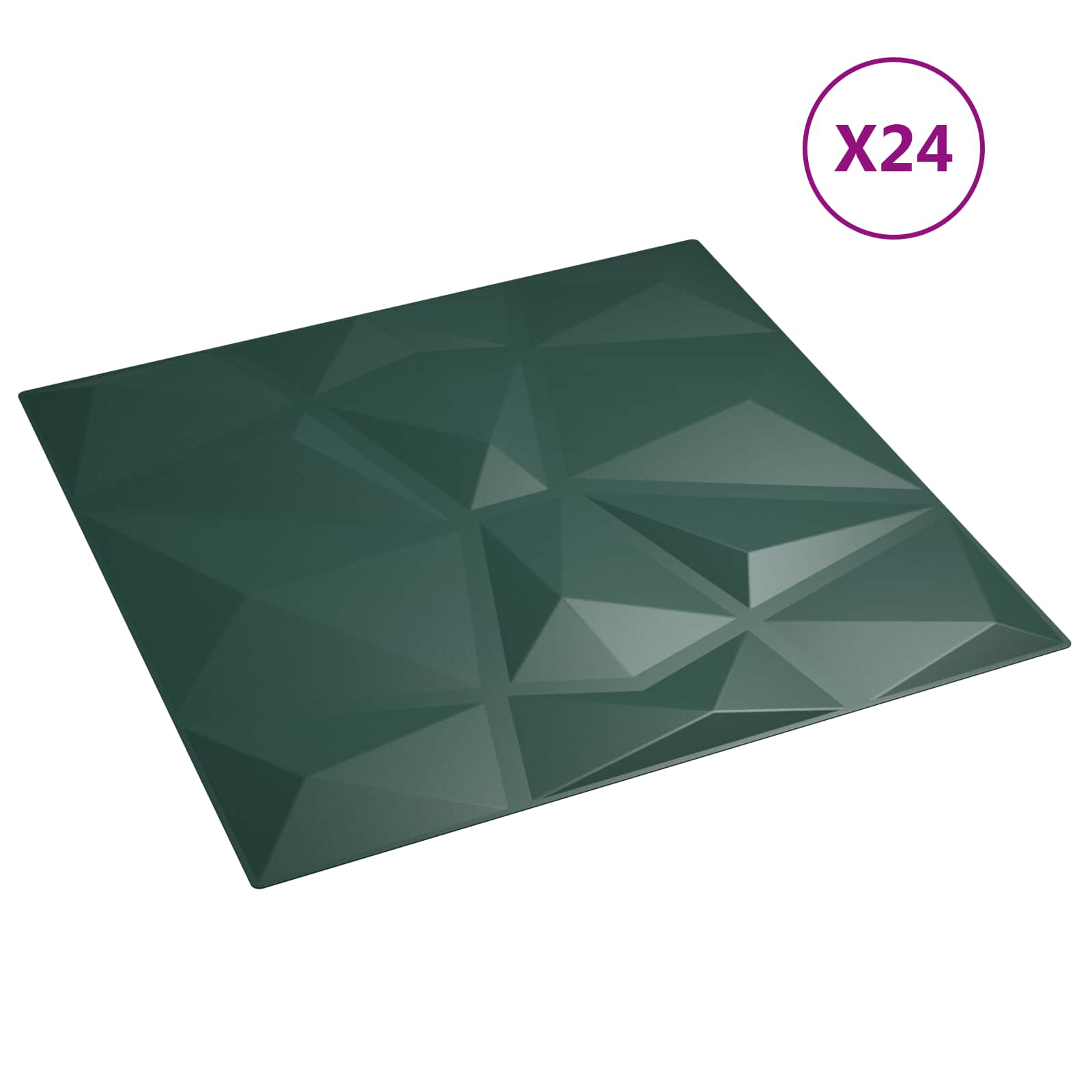 vidaXL Wall Panels 24 pcs 50 x 50 cm Green XPS Foam 3