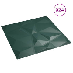 vidaXL Wall Panels 24 pcs 50 x 50 cm Green XPS Foam 3