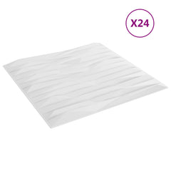 vidaXL Wall Panels 24 pcs 50 x 50 cm White Stone XPS Foam 3