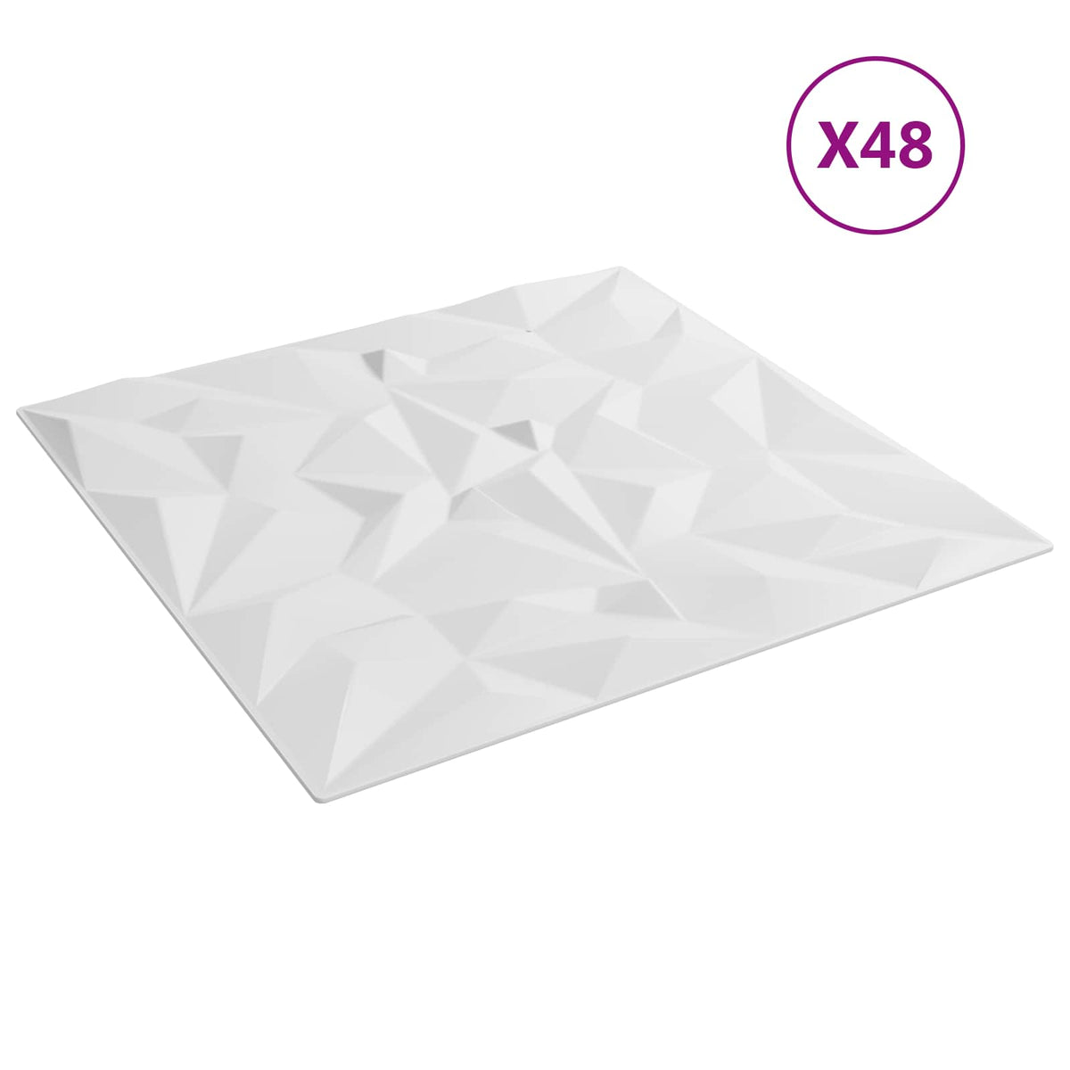 Wall Panels 50 x 50 cm XPS Foam 48 pcs White