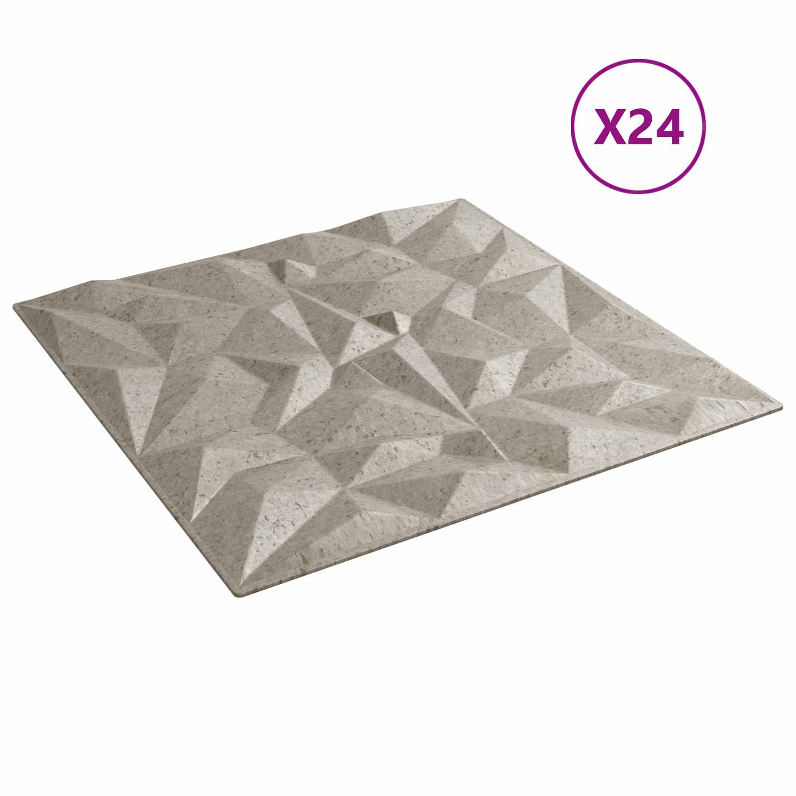 vidaXL Wall Panels 24 pcs 50 x 50 cm Amethyst Beton XPS Foam 3