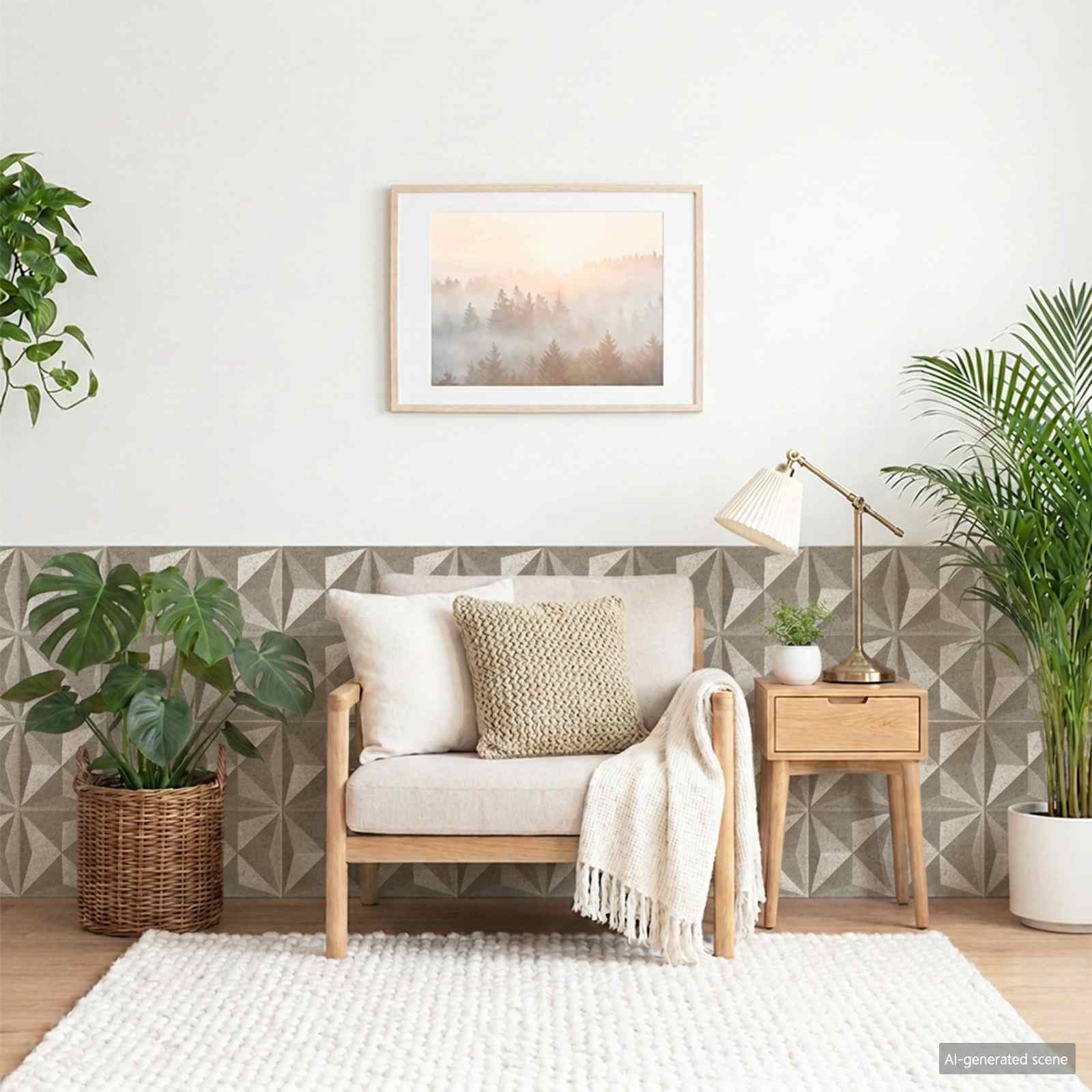 vidaXL Wall Panels 12 pcs 50 x 50 cm Origami Beton XPS Foam 1