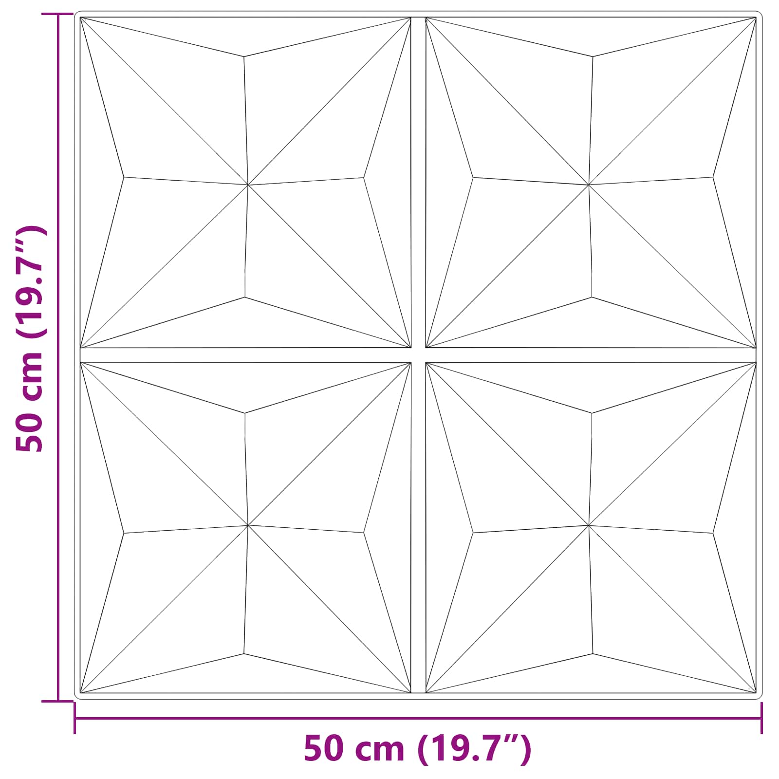 vidaXL Wall Panels 12 pcs 50 x 50 cm Origami Beton XPS Foam 5