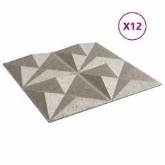 vidaXL Wall Panels 12 pcs 50 x 50 cm Origami Beton XPS Foam 3