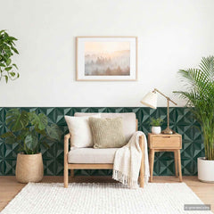 vidaXL Wall Panels 12 pcs 50 x 50 cm Origami Green XPS Foam 1