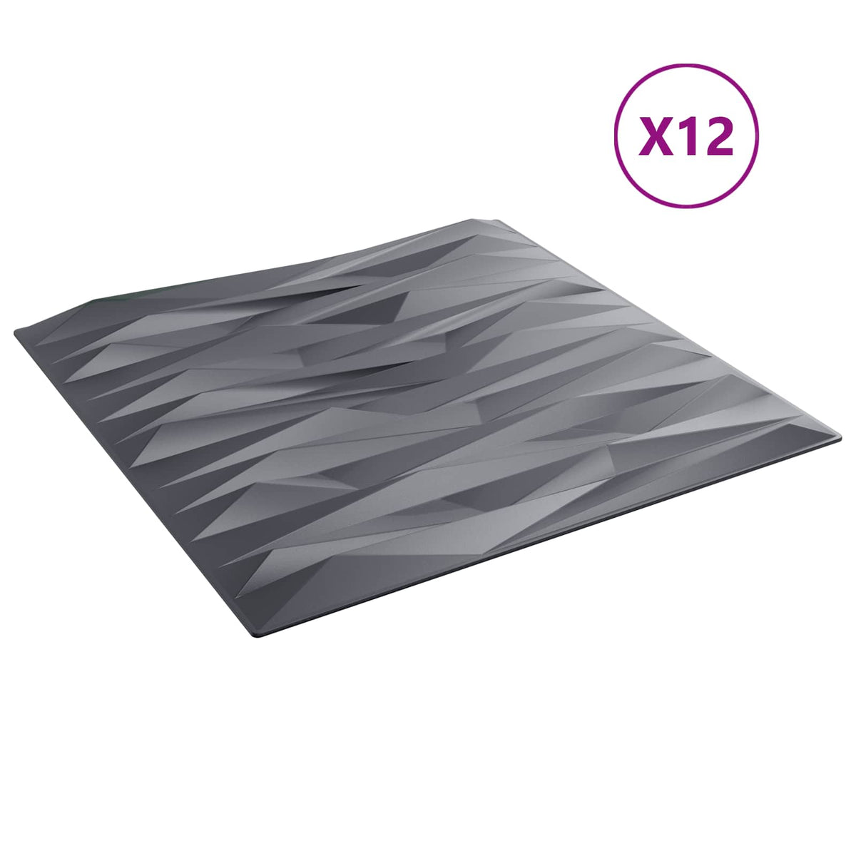 vidaXL Wall Panels 12 pcs 50 x 50 cm Stone Grey XPS Foam 3