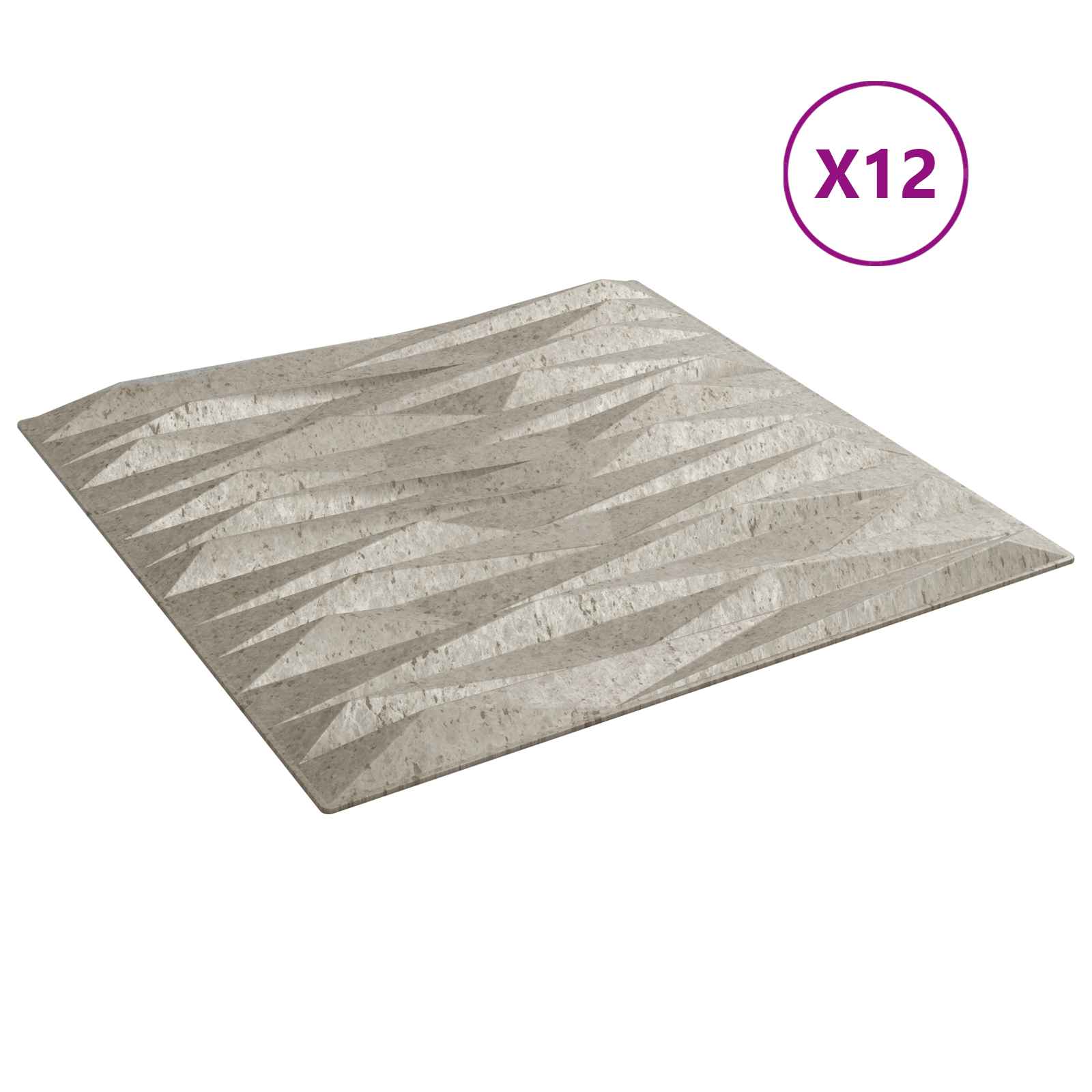 vidaXL Wall Panels 12 pcs 50 x 50 cm Stone Beton XPS Foam 3