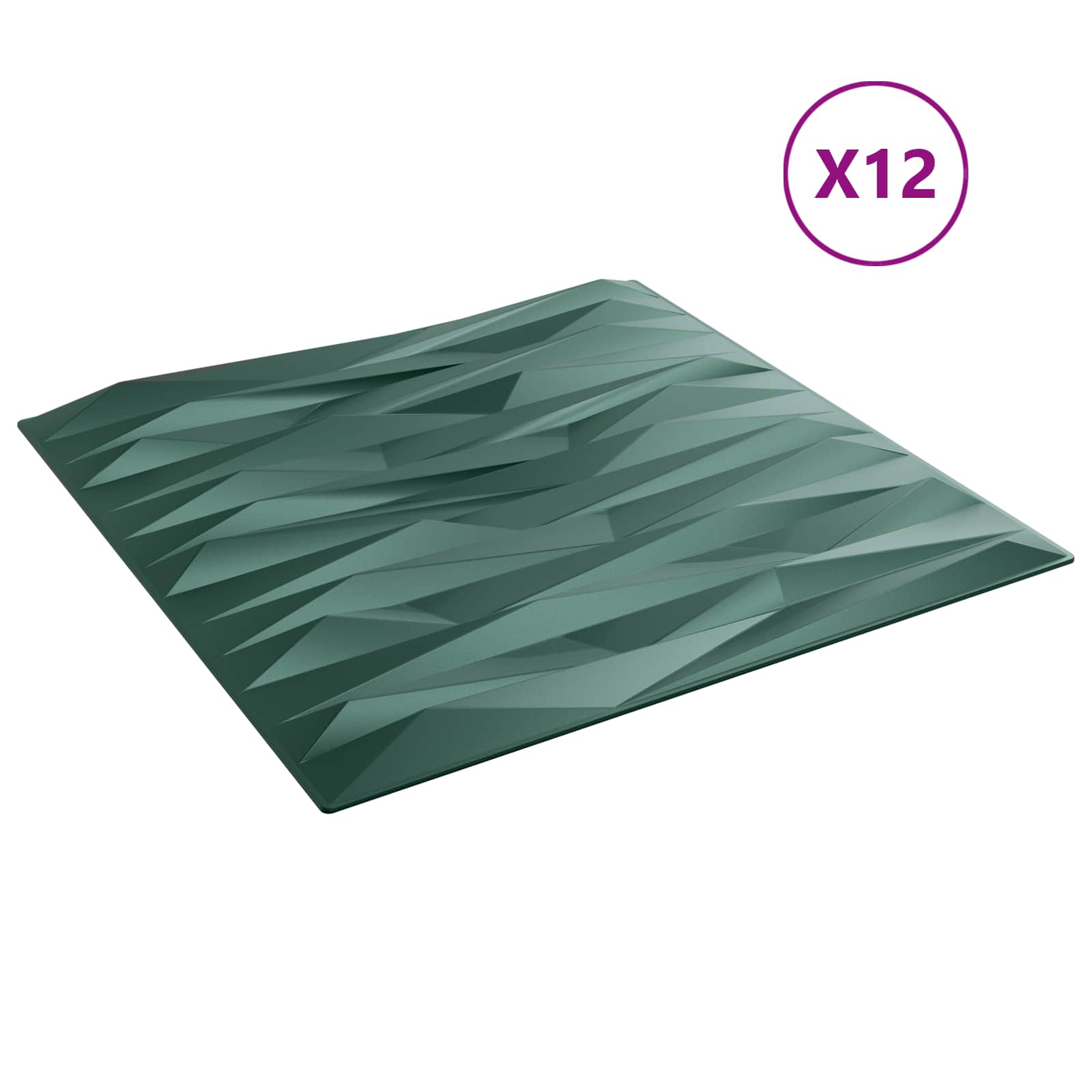 vidaXL Wall Panels 12 pcs 50 x 50 cm Stone Green XPS Foam 3
