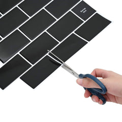 Subway Tile 30 x 30 cm Polyurethane and PET Black 50