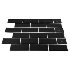 Subway Tile 30 x 30 cm Polyurethane and PET Black 50