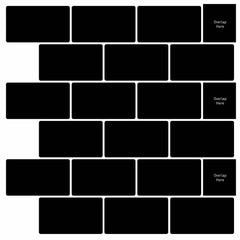 Subway Tile 30 x 30 cm Polyurethane and PET Black 50