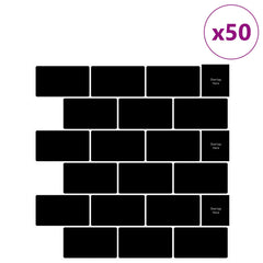 Subway Tile 30 x 30 cm Polyurethane and PET Black 50