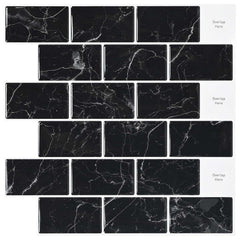 Subway Tile Polyurethane PET Black marble