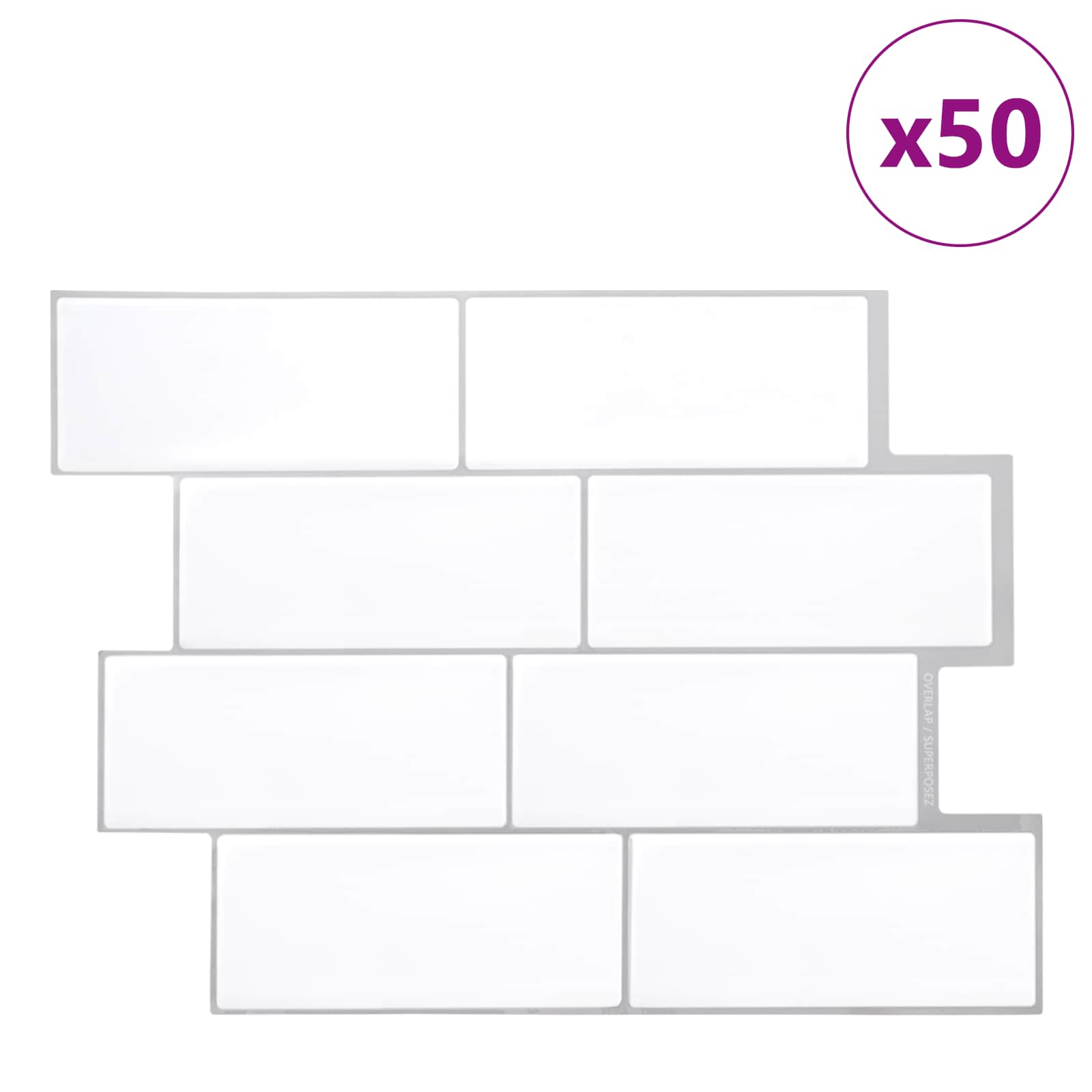 vidaXL Decorative Stickers 20 pcs White Grey 29 x 21 cm 2