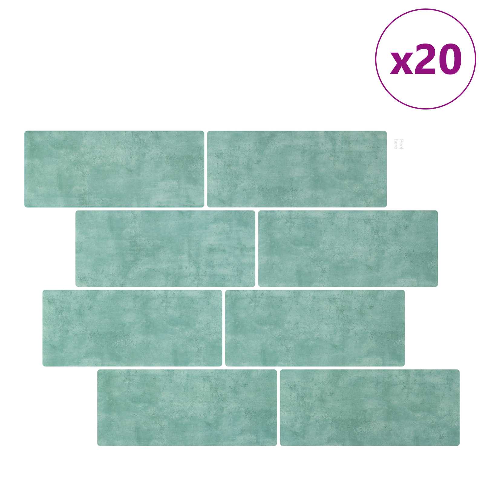 vidaXL Decorative Stickers 20 pcs Grey Green 29 x 21 cm 2