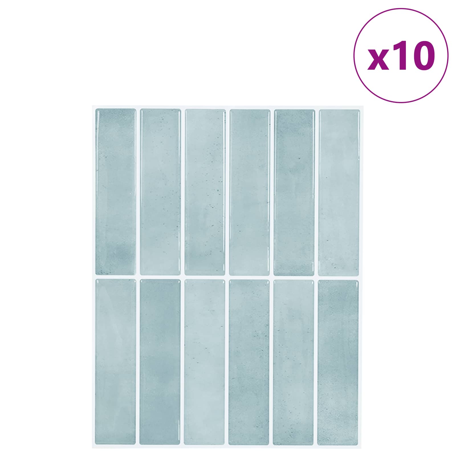 vidaXL Rectangular Tile 10 pcs Grey Green 29 x 23 x 0.08 cm 2