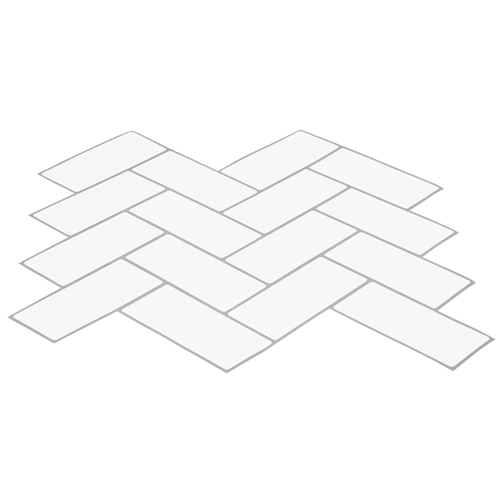 vidaXL Herringbone Tile 10 pcs White Grey 30 x 30 cm 3