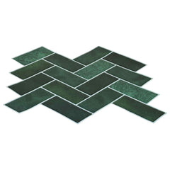 vidaXL Herringbone Tile 20 pcs Dark Green 30 x 30 cm 3