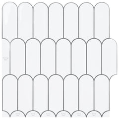 Feather Tile 30 x 30 cm Polyurethane and PET 20 pcs White grey