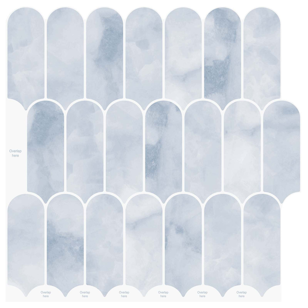 Feather Tile 30 x 30 cm Polyurethane and PET 20 pcs Light blue