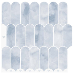 Feather Tile 30 x 30 cm Polyurethane and PET 20 pcs Light blue