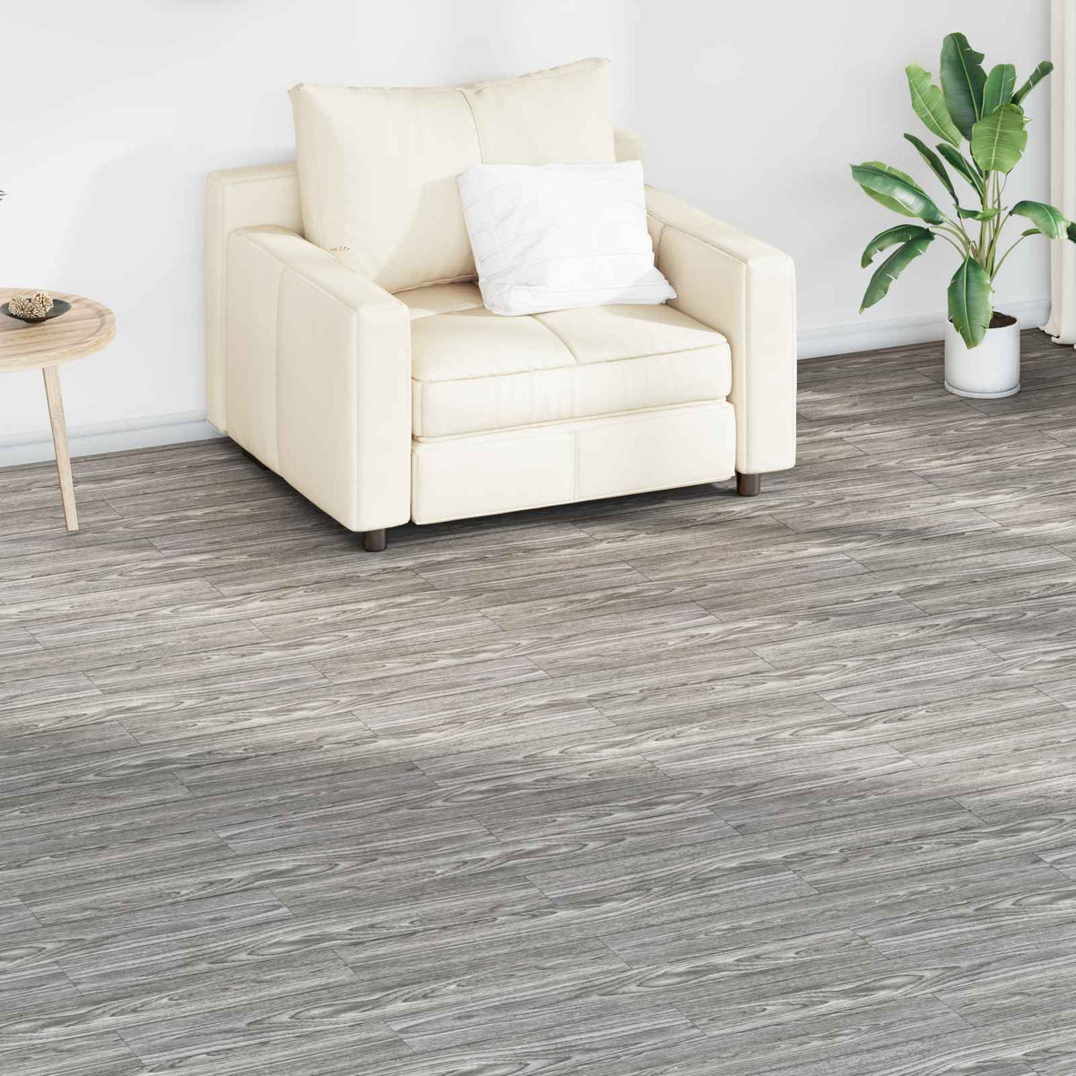 Flooring Planks 18 pcs PVC 2.51 m² Dark grey