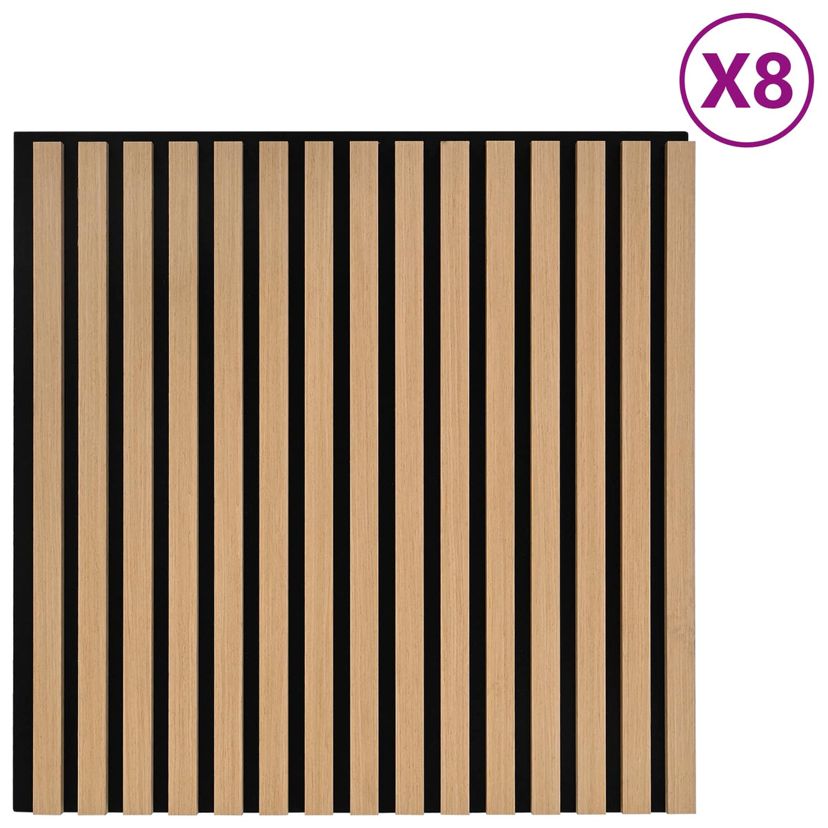 Wall Panels 8 pcs 60.5 x 60 cm Natural