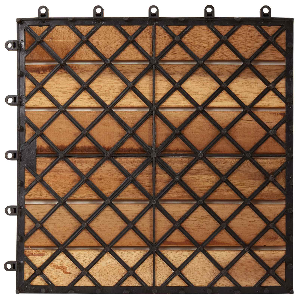 Decking Tile Acacia Hardwood Brown Striped pattern