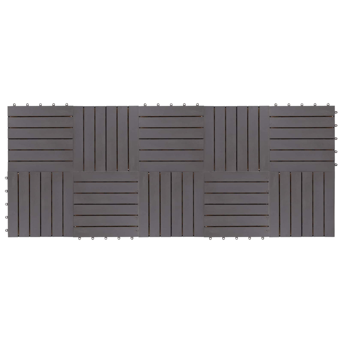 Decking Tile 30 x 30 cm Acacia Hardwood Grey 10 Striped pattern