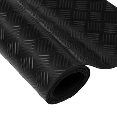 vidaXL Floor Mat with Checker Plate 1 x 5 m Black Rubber 5