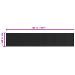 vidaXL Floor Mat with Checker Plate 1 x 5 m Black Rubber 6