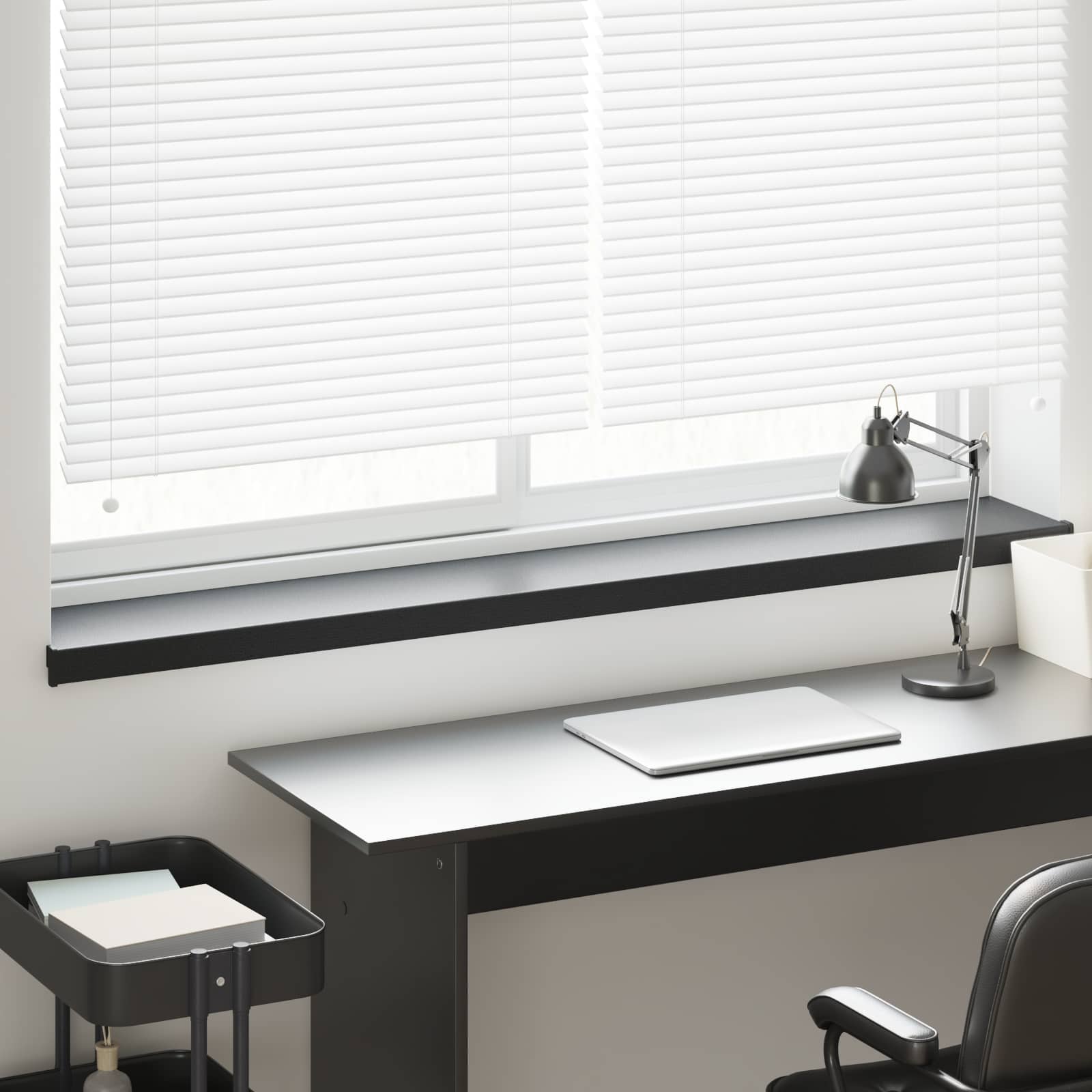 vidaXL Window Sill Black with wood grain 120 x 20 x 4.5 cm PVC 1