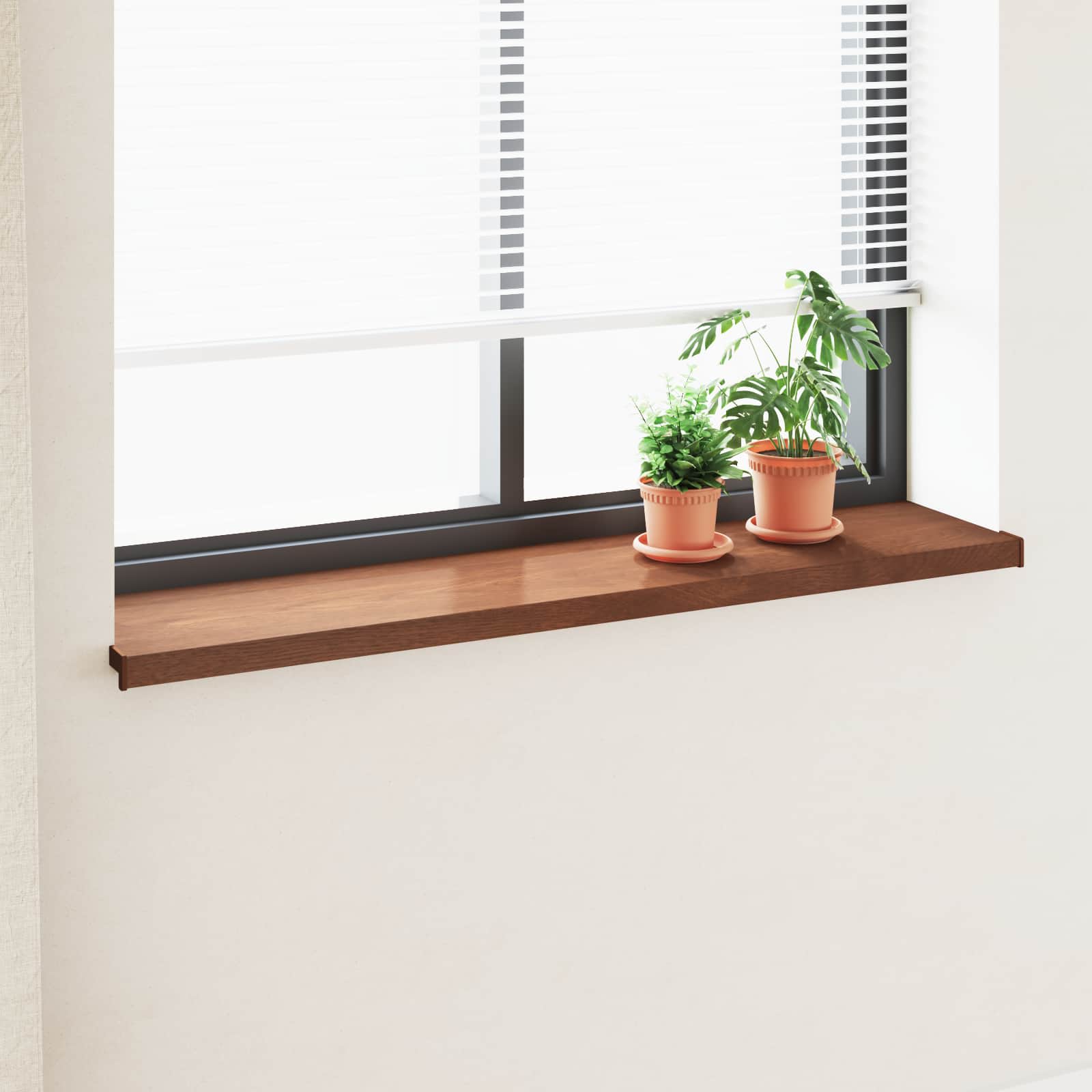 vidaXL Window Sill Brown wood 120 x 35 x 4.5 cm PVC 1