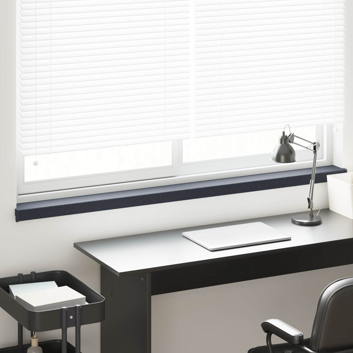 vidaXL Window Sill Anthracite with wood grain 120 x 15 x 4.5 cm PVC 1