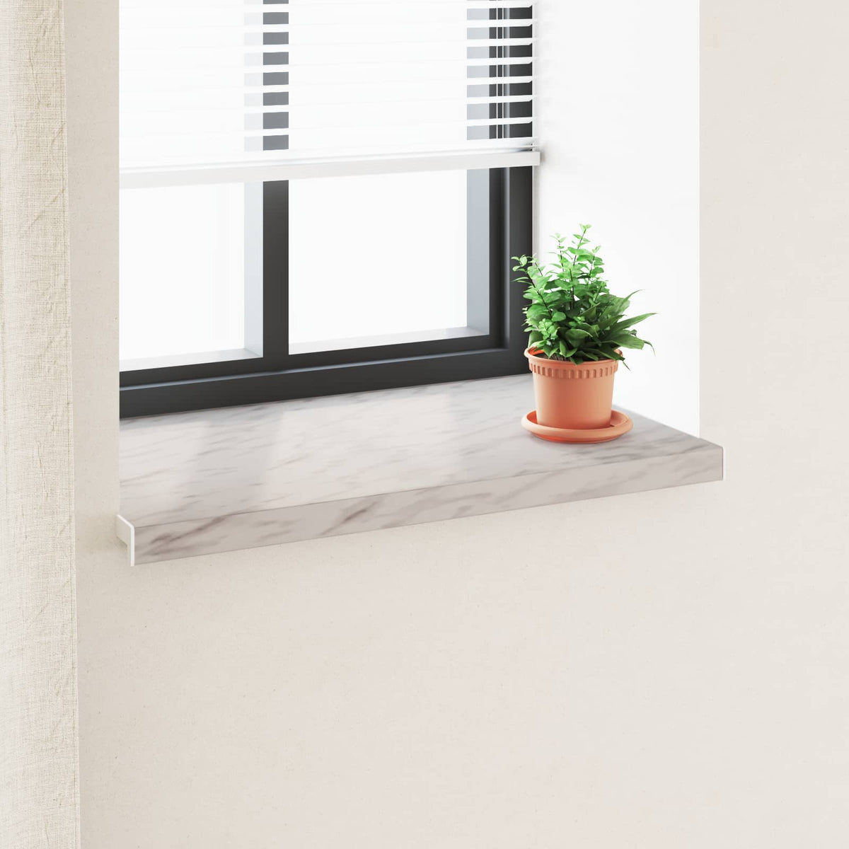 vidaXL Window Sill Marble texture 100 x 50 x 4.5 cm PVC 1