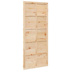 Barn Door Solid Pine Wood Natural 100 x 2.5 x 208 cm
