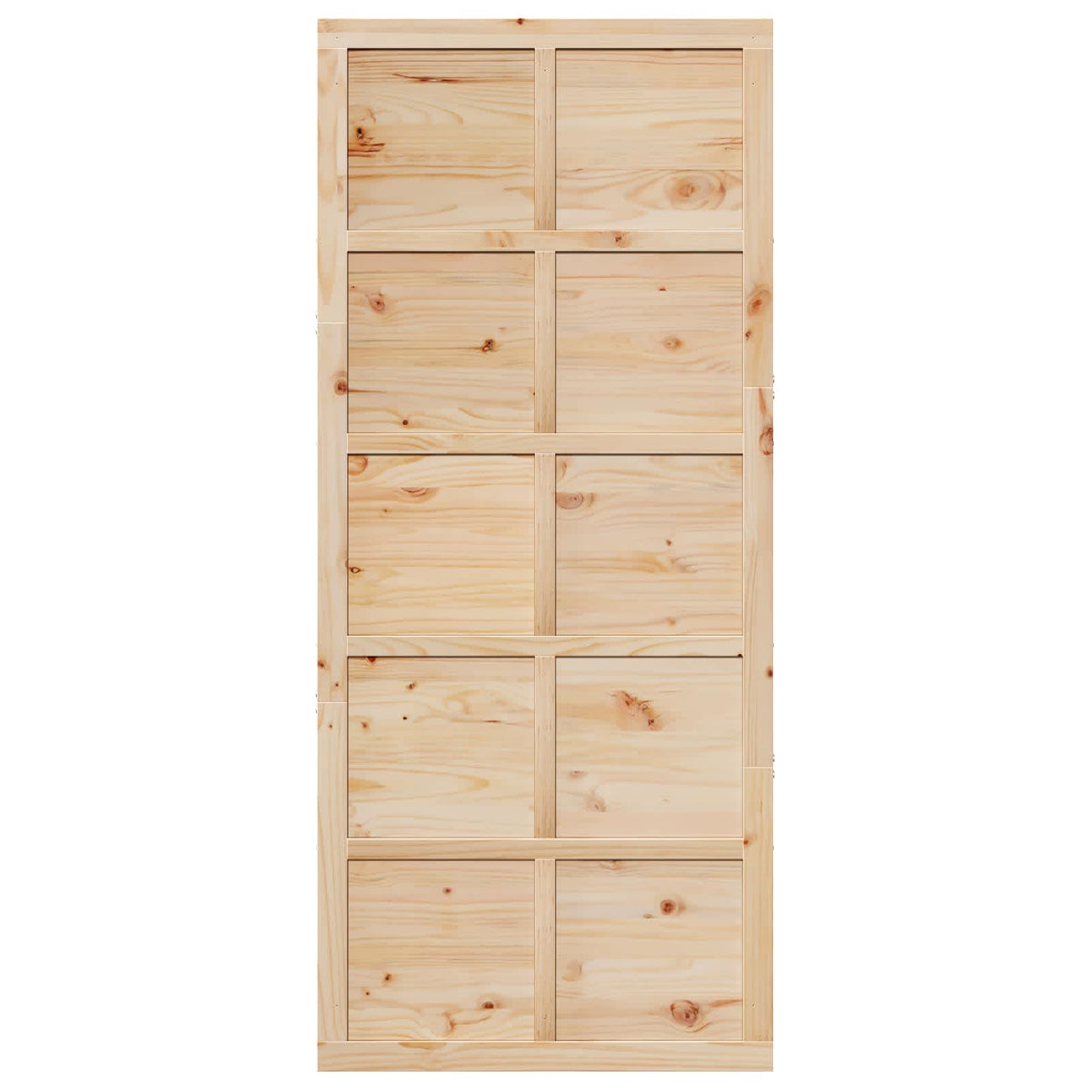 Barn Door Solid Pine Wood Natural 100 x 2.5 x 208 cm