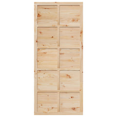 Barn Door Solid Pine Wood Natural 100 x 2.5 x 208 cm