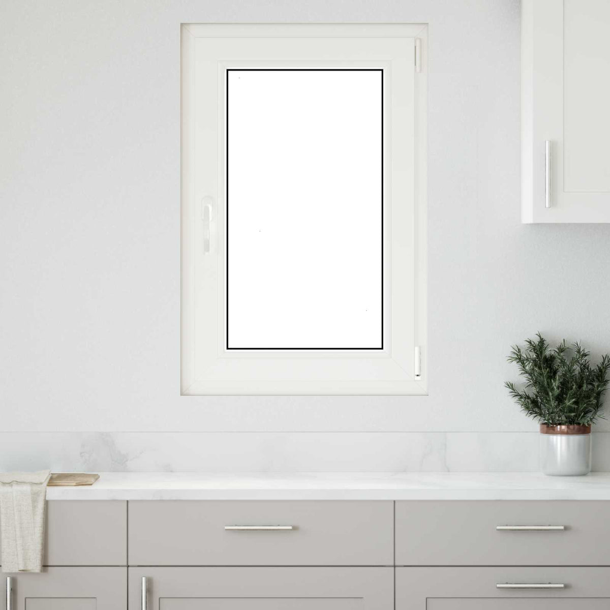 Basement Window Internal Colour RISOR Tilting Turn Right White
