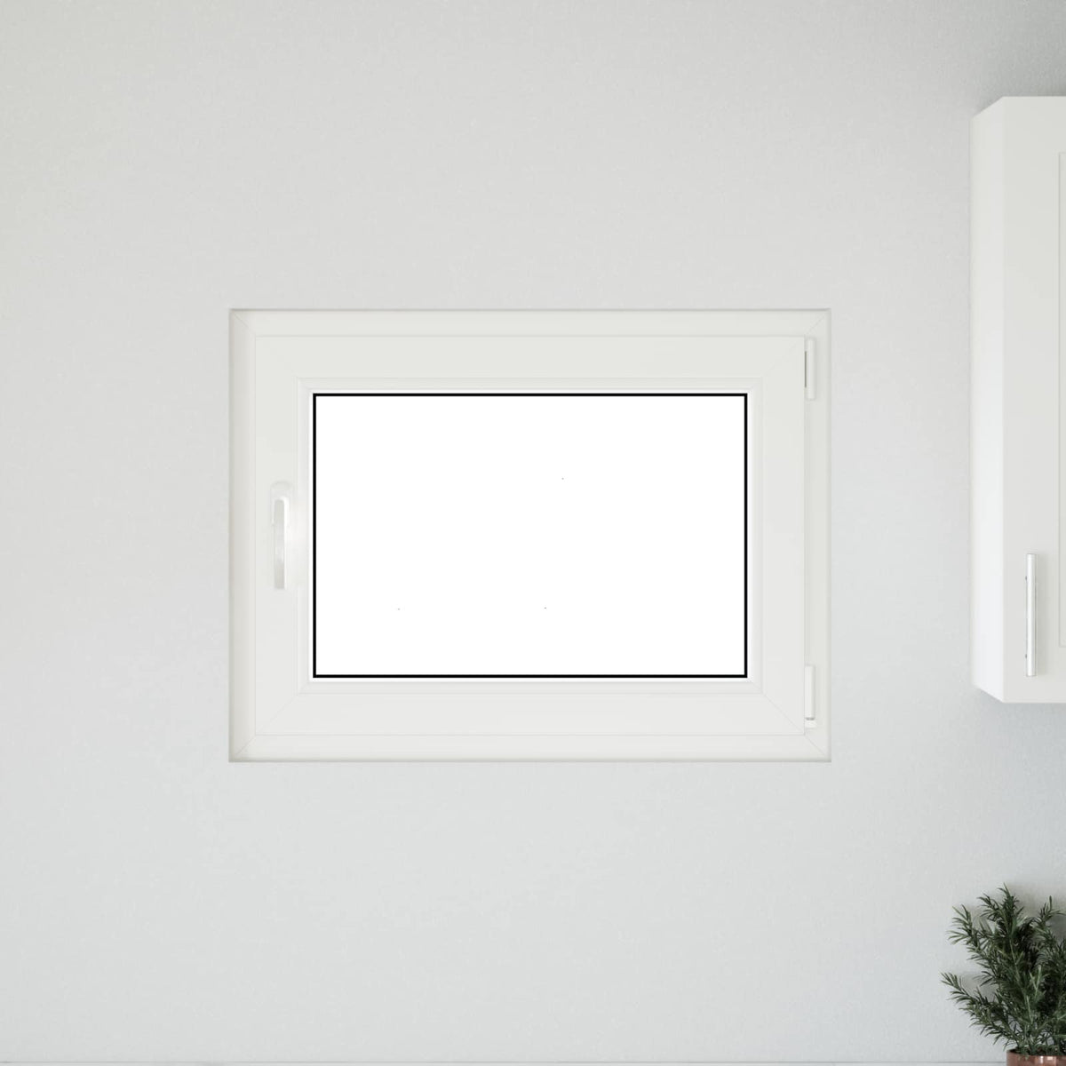 Basement Window Internal Colour RISOR 50 x 50 cm Tilting and Turn Right White Two-layer 80 cm 50 cm