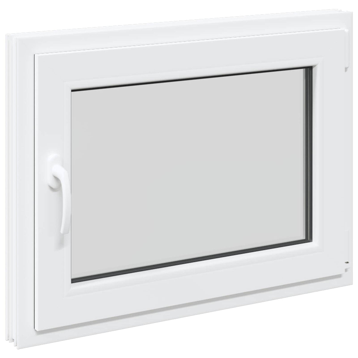 Basement Window Internal Colour RISOR 50 x 50 cm Tilting and Turn Right White Two-layer 80 cm 50 cm