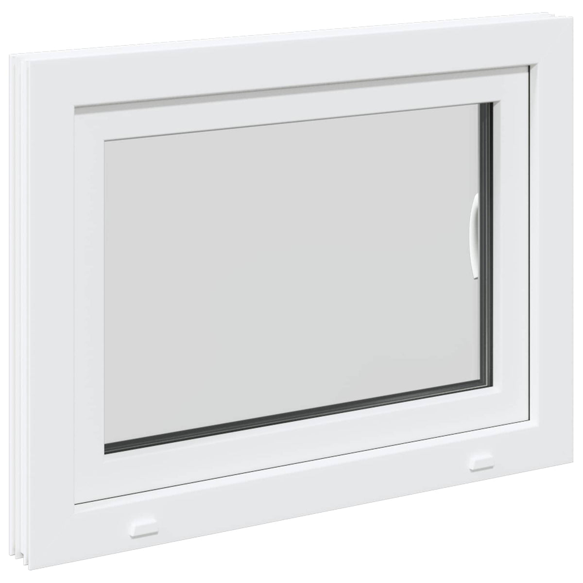 Basement Window Internal Colour RISOR 50 x 50 cm Tilting and Turn Right White Two-layer 80 cm 50 cm